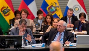 ACT CONFERFENCIA INTERNACIONAL DE DESARROLLO SOSTENIBLE. EN LA SEDE DE LA UNASUR CON  LA PRESENCIA DEL PRESIDENTE RAFAEL CORREA DANIEL MOLINEROS / EL TELEGRAFO